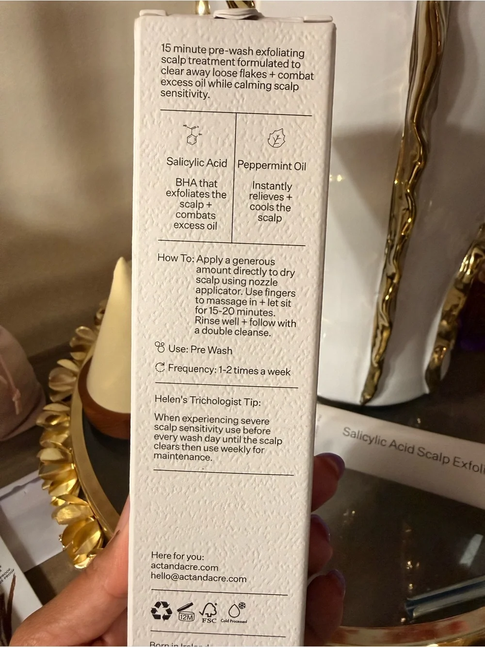 Act+Acre Salicylic Acid Scalp Exfoliator - with silver key